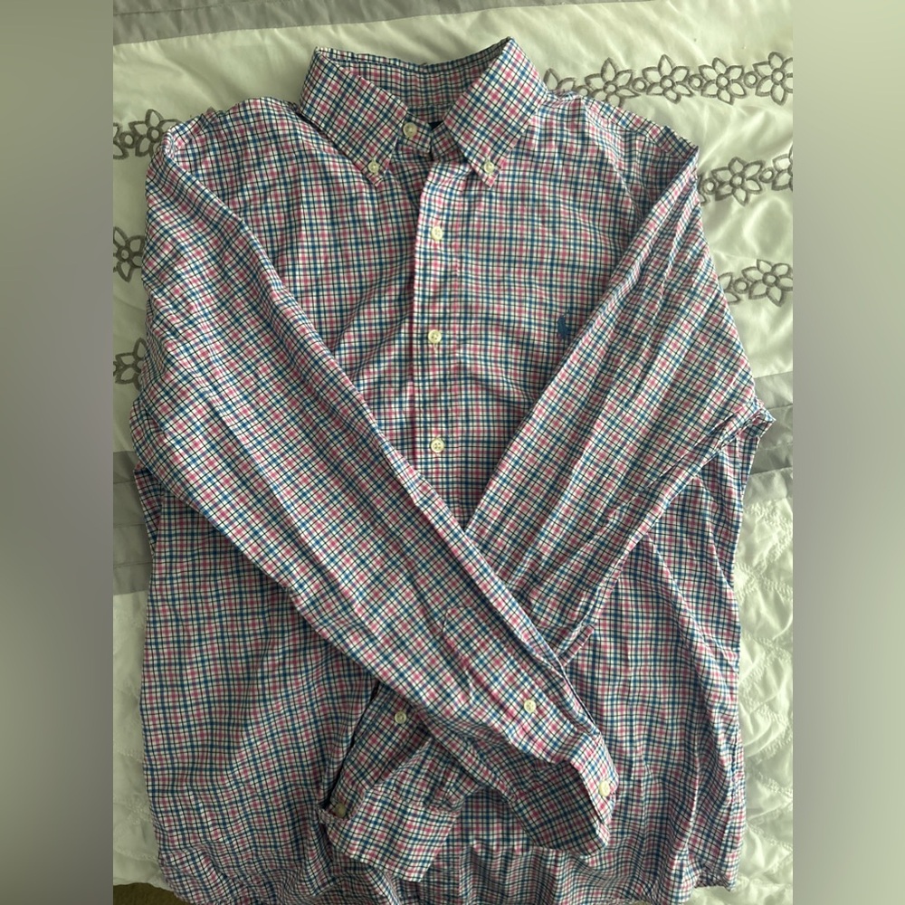 Men’s pink and blue Ralph Lauren button down